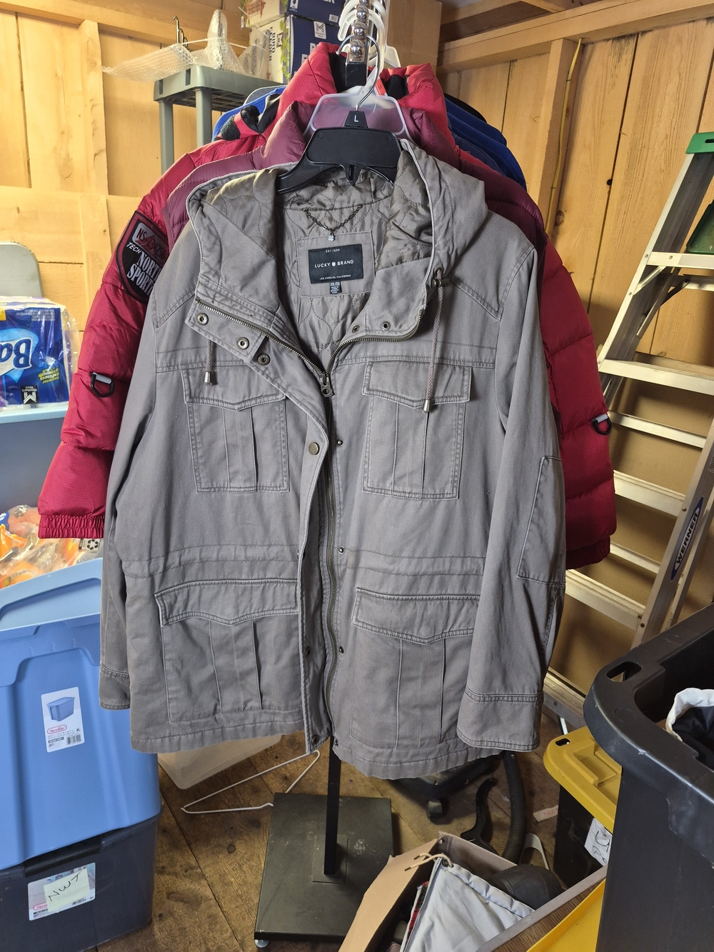 Lucky Brand Men's Hooded Field Jacket - Taupe Bin 44